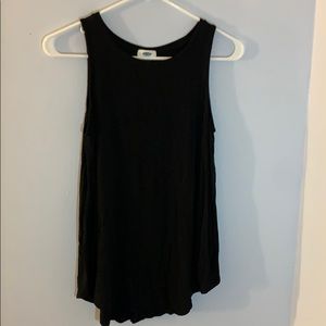 Plain black longer tank top